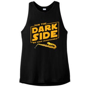 Join The Dark Side Saxophone Player Ladies PosiCharge Tri-Blend Wicking Tank