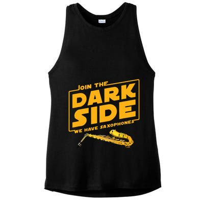 Join The Dark Side Saxophone Player Ladies PosiCharge Tri-Blend Wicking Tank