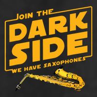Join The Dark Side Saxophone Player 7 Panel Mesh Trucker Snapback Hat