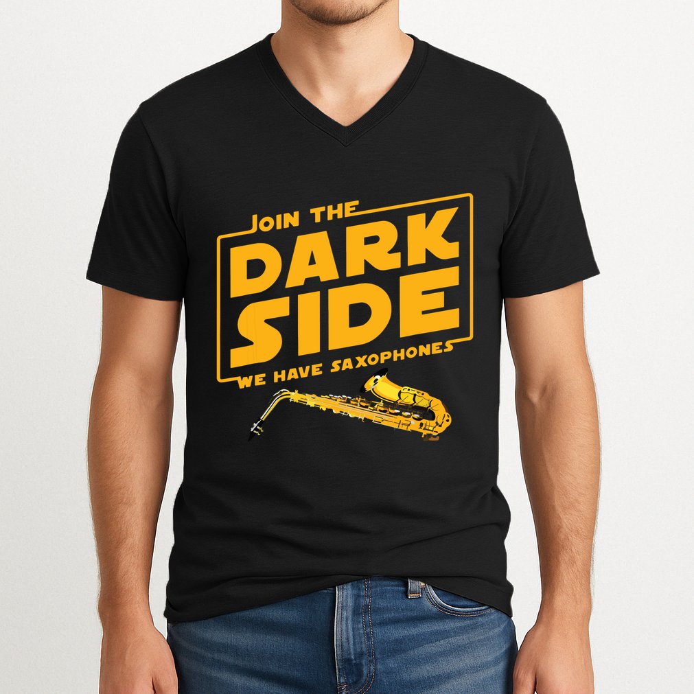 Join The Dark Side Saxophone Player V-Neck T-Shirt