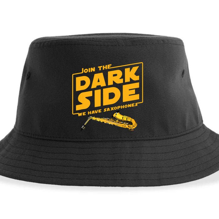 Join The Dark Side Saxophone Player Sustainable Bucket Hat