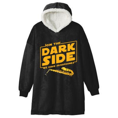 Join The Dark Side Saxophone Player Hooded Wearable Blanket
