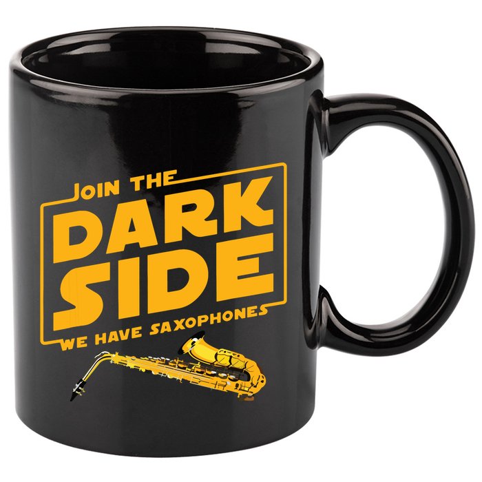 Join The Dark Side Saxophone Player 11oz C Handle Ceramic Mug