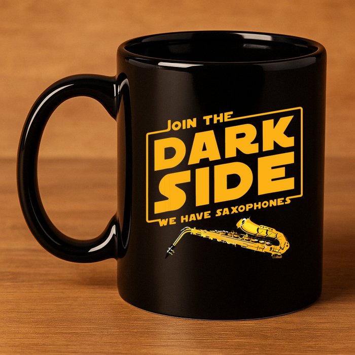 Join The Dark Side Saxophone Player 11oz C Handle Ceramic Mug