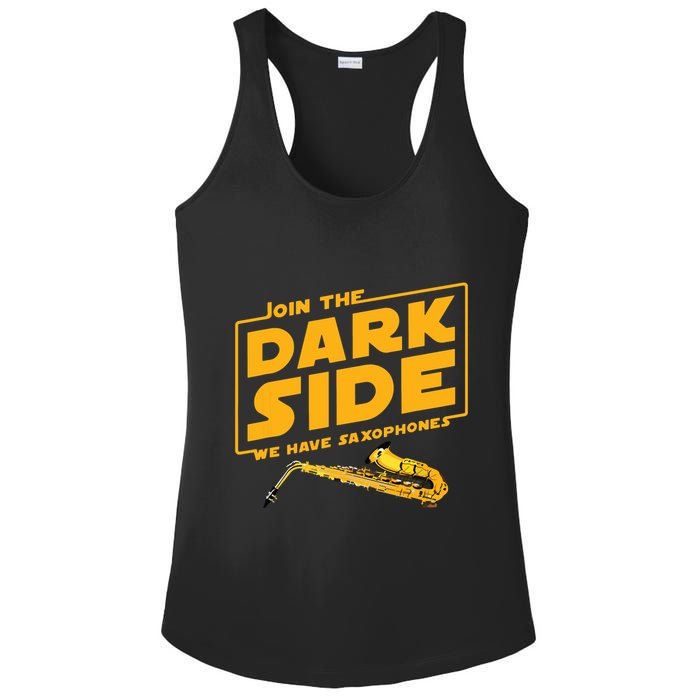 Join The Dark Side Saxophone Player Ladies PosiCharge Competitor Racerback Tank