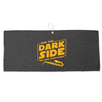 Join The Dark Side Saxophone Player Large Microfiber Waffle Golf Towel