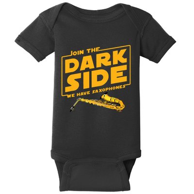 Join The Dark Side Saxophone Player Baby Bodysuit