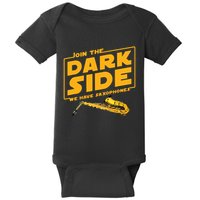 Join The Dark Side Saxophone Player Baby Bodysuit