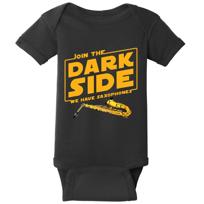 Join The Dark Side Saxophone Player Baby Bodysuit