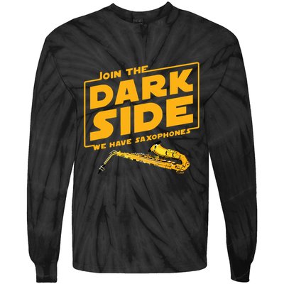 Join The Dark Side Saxophone Player Tie-Dye Long Sleeve Shirt