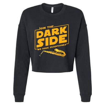 Join The Dark Side Saxophone Player Cropped Pullover Crew