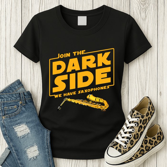 Join The Dark Side Saxophone Player Womens T-Shirt