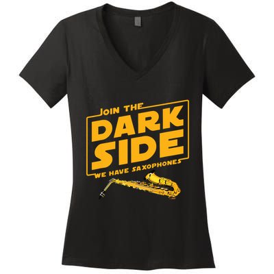 Join The Dark Side Saxophone Player Women's V-Neck T-Shirt