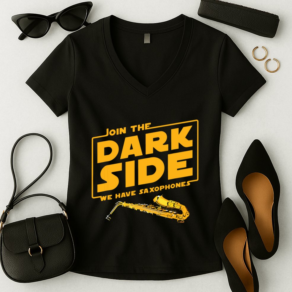 Join The Dark Side Saxophone Player Women's V-Neck T-Shirt