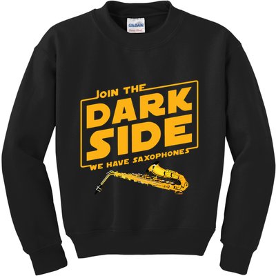 Join The Dark Side Saxophone Player Kids Sweatshirt