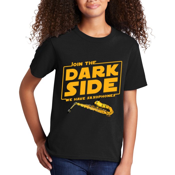 Join The Dark Side Saxophone Player Kids T-Shirt