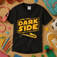 Join The Dark Side Saxophone Player Kids T-Shirt
