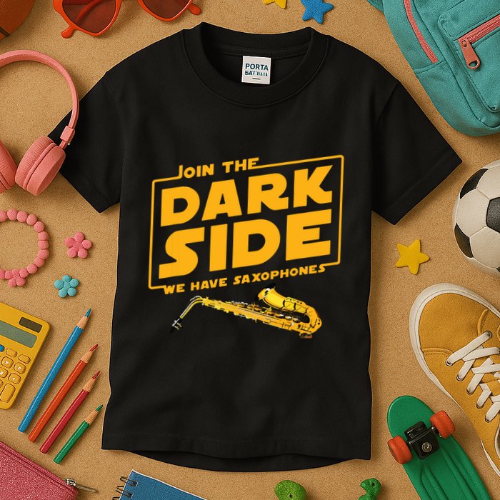 Join The Dark Side Saxophone Player Kids T-Shirt