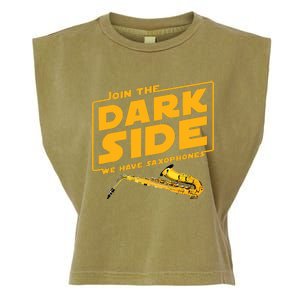 Join The Dark Side Saxophone Player Garment-Dyed Women's Muscle Tee