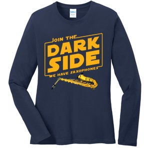 Join The Dark Side Saxophone Player Ladies Long Sleeve Shirt