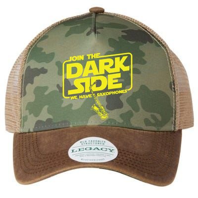 Join The Dark Side We Have Saxophones Saxophonist Jazz Legacy Tie Dye Trucker Hat