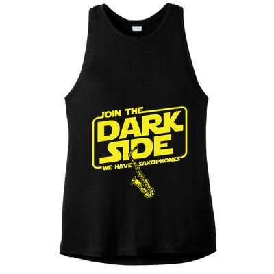 Join The Dark Side We Have Saxophones Saxophonist Jazz Ladies PosiCharge Tri-Blend Wicking Tank