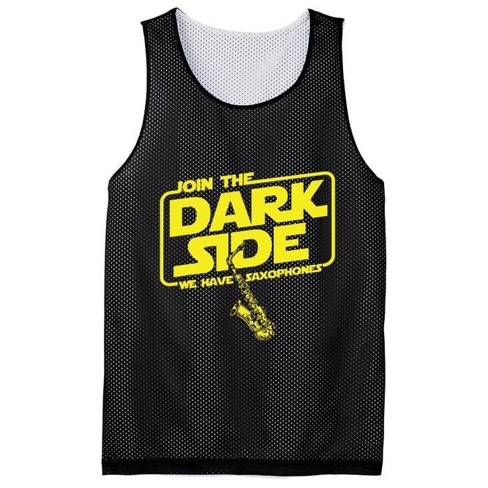 Join The Dark Side We Have Saxophones Saxophonist Jazz Mesh Reversible Basketball Jersey Tank
