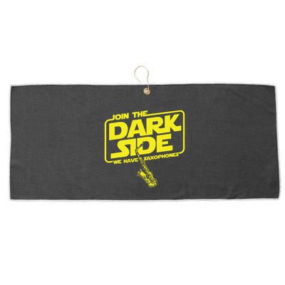 Join The Dark Side We Have Saxophones Saxophonist Jazz Large Microfiber Waffle Golf Towel