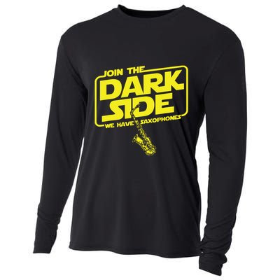 Join The Dark Side We Have Saxophones Saxophonist Jazz Cooling Performance Long Sleeve Crew