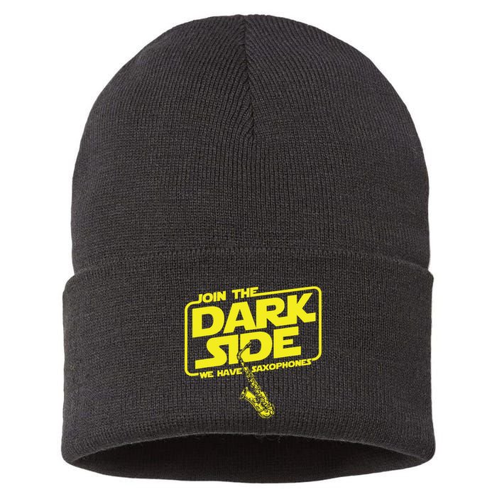 Join The Dark Side We Have Saxophones Saxophonist Jazz Sustainable Knit Beanie