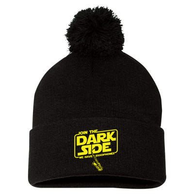 Join The Dark Side We Have Saxophones Saxophonist Jazz Pom Pom 12in Knit Beanie