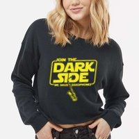 Join The Dark Side We Have Saxophones Saxophonist Jazz Cropped Pullover Crew