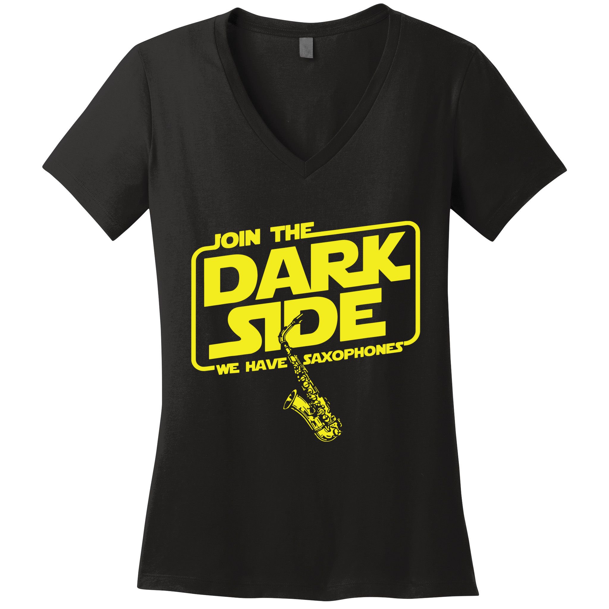 Join The Dark Side We Have Saxophones Saxophonist Jazz Women's V-Neck T-Shirt