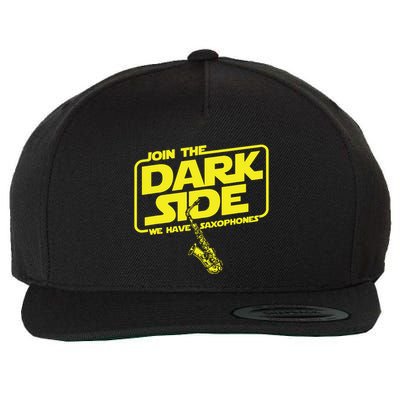 Join The Dark Side We Have Saxophones Saxophonist Jazz Wool Snapback Cap