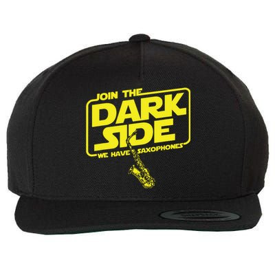 Join The Dark Side We Have Saxophones Saxophonist Jazz Wool Snapback Cap