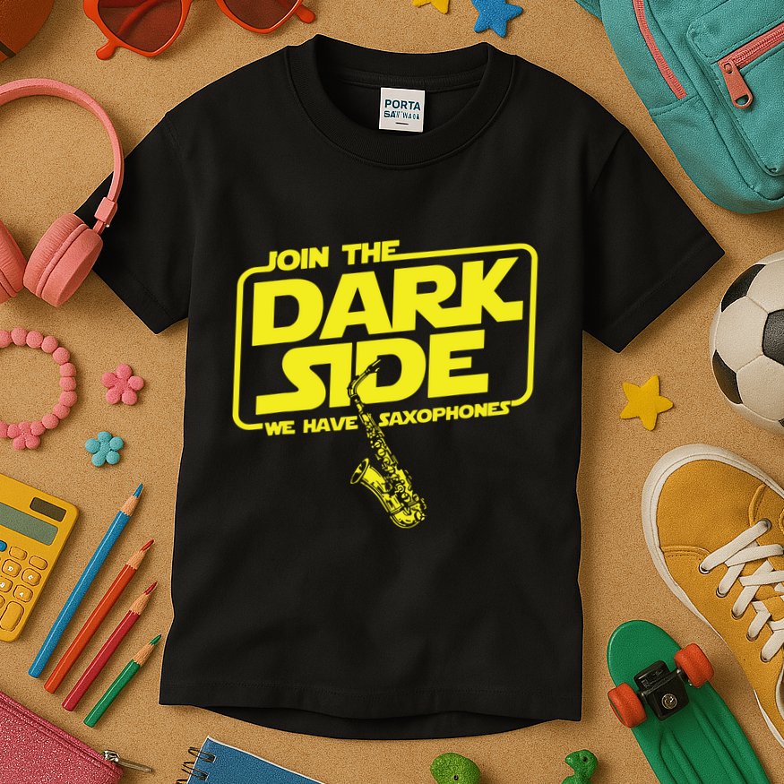 Join The Dark Side We Have Saxophones Saxophonist Jazz Kids T-Shirt