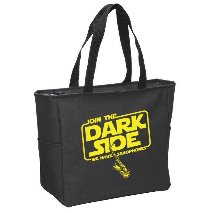 Join The Dark Side We Have Saxophones Saxophonist Jazz Zip Tote Bag