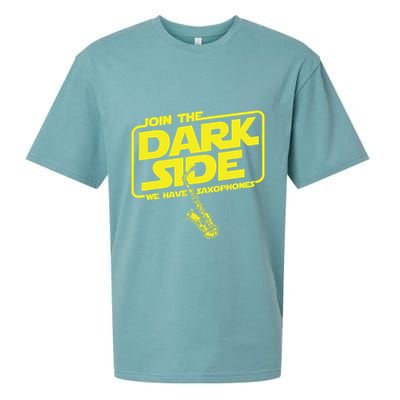 Join The Dark Side We Have Saxophones Saxophonist Jazz Sueded Cloud Jersey T-Shirt