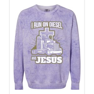 Jesus Truck Driver Christian Trucker Colorblast Crewneck Sweatshirt