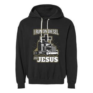 Jesus Truck Driver Christian Trucker Garment-Dyed Fleece Hoodie