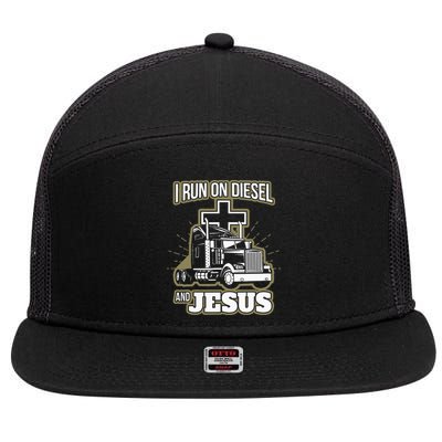 Jesus Truck Driver Christian Trucker 7 Panel Mesh Trucker Snapback Hat