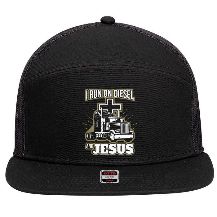 Jesus Truck Driver Christian Trucker 7 Panel Mesh Trucker Snapback Hat