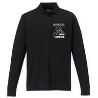 Jesus Truck Driver Christian Trucker Performance Long Sleeve Polo