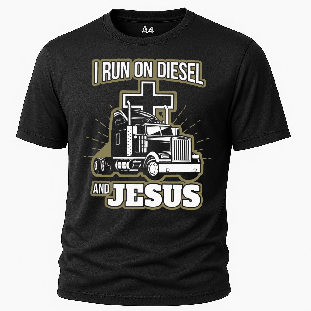 Jesus Truck Driver Christian Trucker Cooling Performance Crew T-Shirt