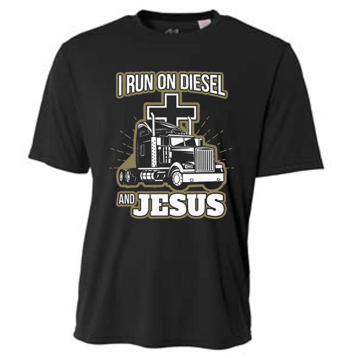 Jesus Truck Driver Christian Trucker Cooling Performance Crew T-Shirt