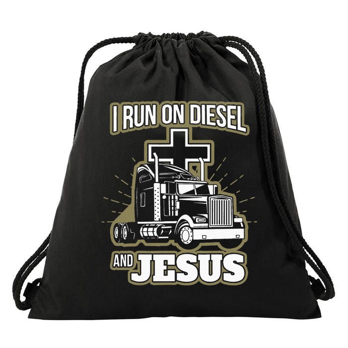Jesus Truck Driver Christian Trucker Drawstring Bag