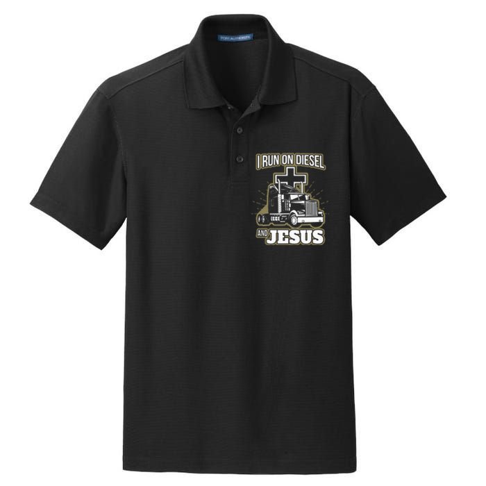 Jesus Truck Driver Christian Trucker Dry Zone Grid Polo