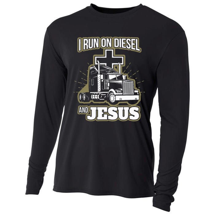 Jesus Truck Driver Christian Trucker Cooling Performance Long Sleeve Crew