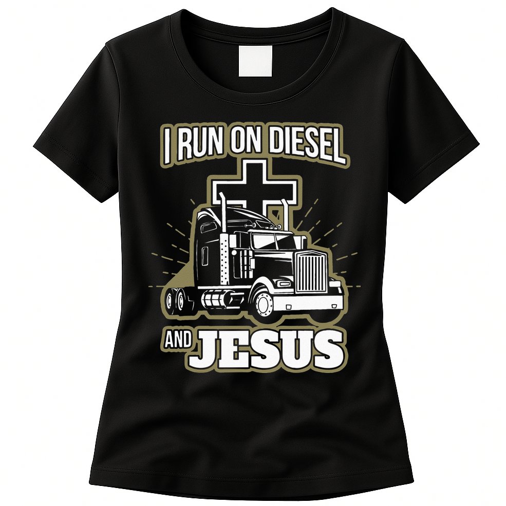Jesus Truck Driver Christian Trucker Womens T-Shirt