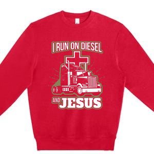 Jesus Truck Driver Christian Trucker Premium Crewneck Sweatshirt